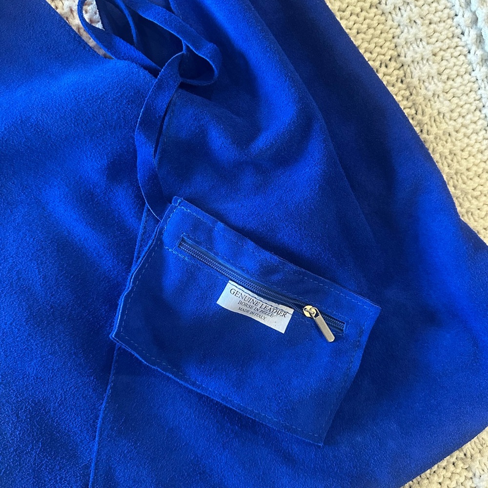 Vibrant Blue Suede Bag - Picture 3 of 5